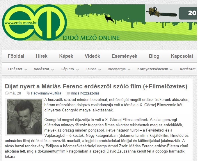 Erdö-Mező online cikke